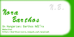 nora barthos business card